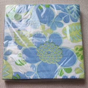 Floral Blue and Green Napkins Cool Hues 18 Napkins